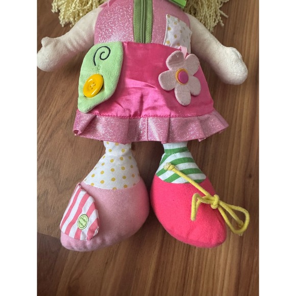 Manhattan Toy Company Plush Doll Blonde Hair Pink Dress Activity Learning Toy‎ - Picture 3 of 7